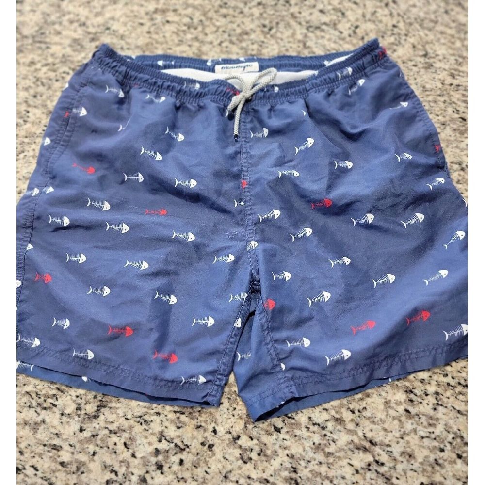 Maamgic Beach Club Swim‎ Trunks XLarge Mens Fish Bones